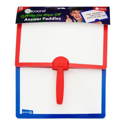 Ormond Write On Wipe Off Answer Paddles - Red & Blue - Pack of 10-Whiteboards-Ormond|Stationery Superstore UK
