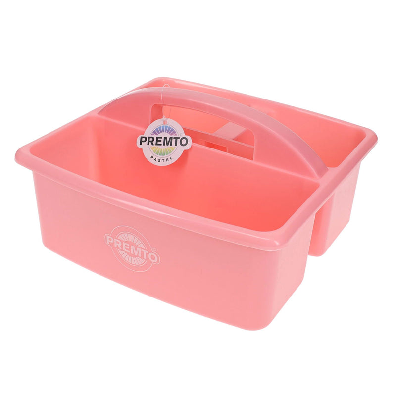 Premto Pastel Storage Caddy - 235x225x130mm - Pink Sherbet-Storage Caddies-Premto|Stationery Superstore UK