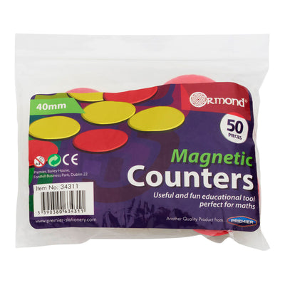 Ormond Magnetic Counters - 40mm - Pack of 50-Educational Games-Ormond|Stationery Superstore UK