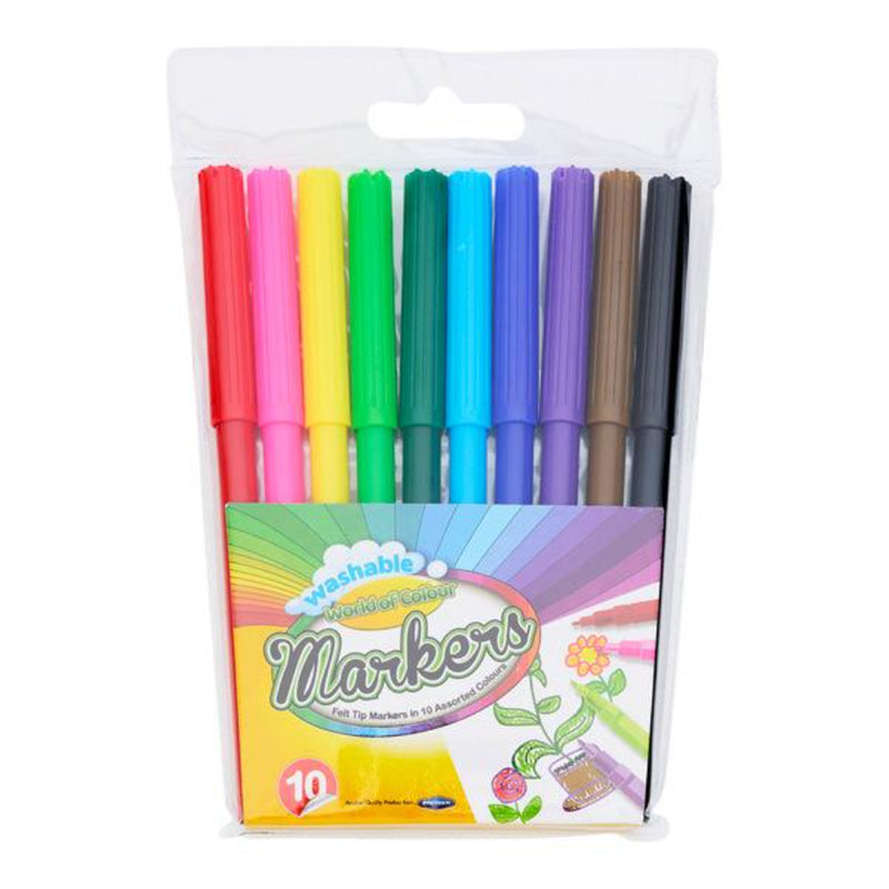 World of Colour Felt Tip Pens - Pack of 10-Felt Tip Pens-World of Colour|Stationery Superstore UK