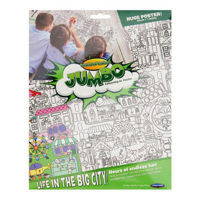 World of Colour Jumbo Colouring-in Poster - 40cmx1m - Big Seaside City-Kids Colouring Books-World of Colour|Stationery Superstore UK