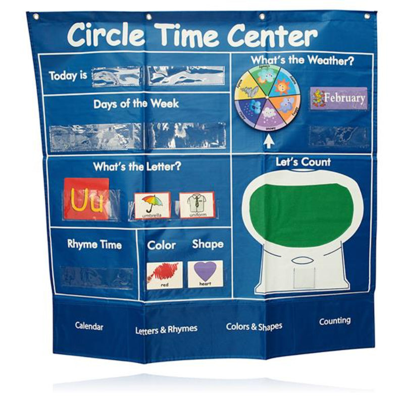 Ormond 650x971mm Circle Time Center Pocket Chart with 218 Double Sided Cards-Educational Games ,Dry Wipe Pocket Storage-Ormond|Stationery Superstore UK