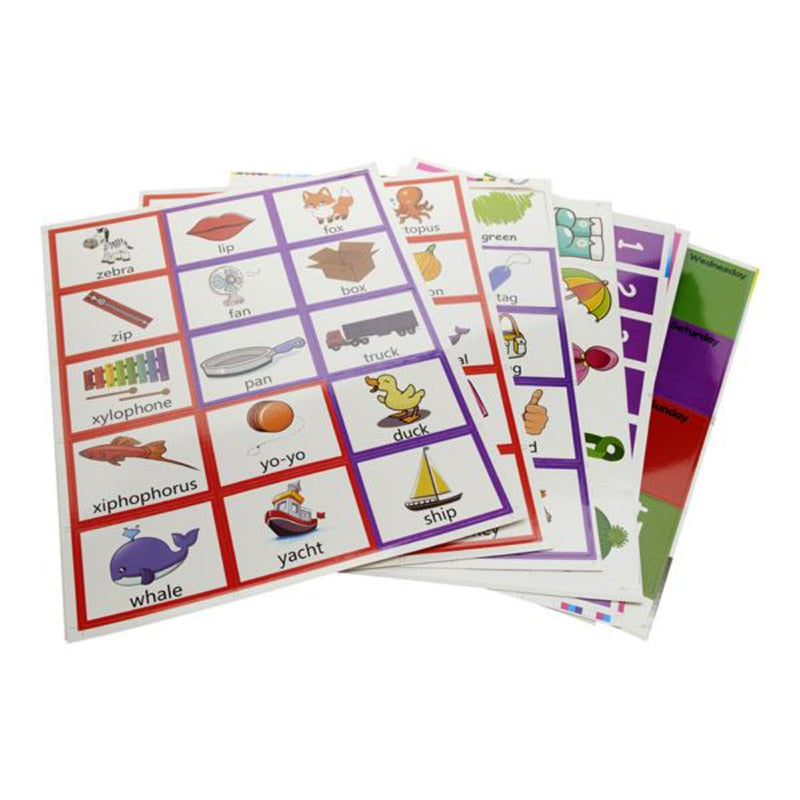 Ormond 650x971mm Circle Time Center Pocket Chart with 218 Double Sided Cards-Educational Games ,Dry Wipe Pocket Storage-Ormond|Stationery Superstore UK