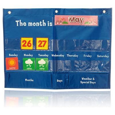 Ormond 610x480mm Calendar Chart Pocket Chart with 98 Durable Picture Cards-Educational Games ,Dry Wipe Pocket Storage-Ormond|Stationery Superstore UK