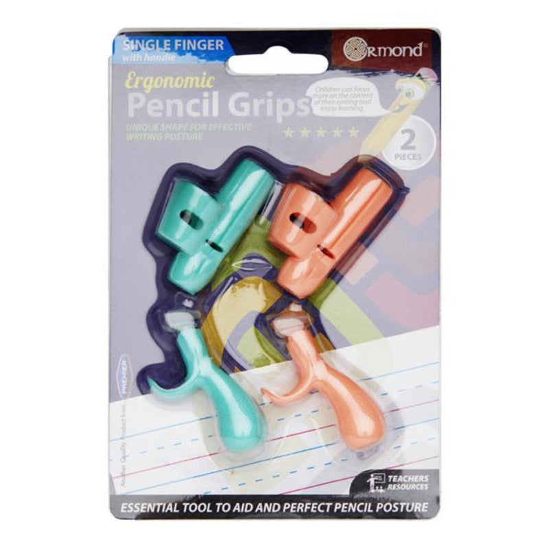 Ormond Ergonomic Pencil Grips - Single Finger with Handle - Pack of 2
