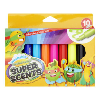 World of Colours Washable Super Scents Markers - Pack of 10-Markers-World of Colour|Stationery Superstore UK