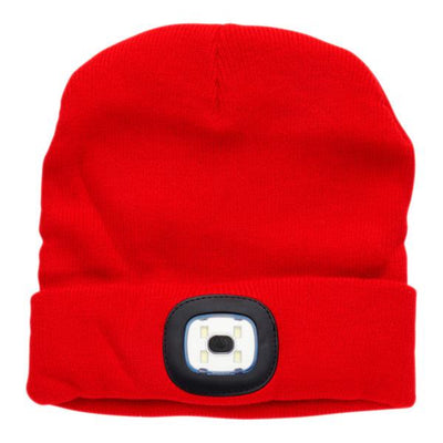 Premier Universal Light Up Beanie Hat - Red-Light Up & Reflective Clothing-Premier Universal|Stationery Superstore UK