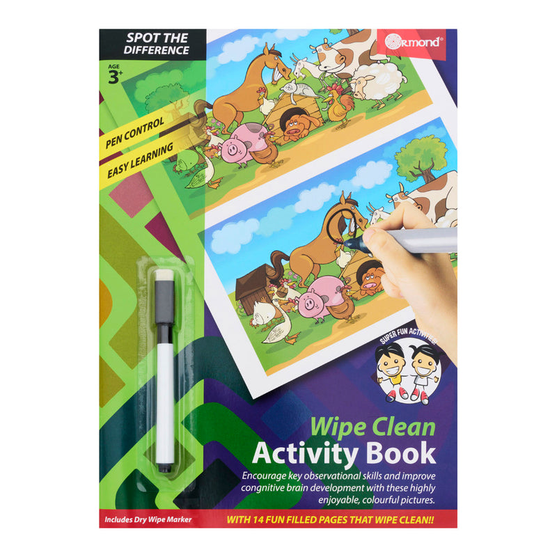 Ormond A4 Wipe Clean Activity Book - 14 Pages - Spot the Difference-Activity Books ,Educational Books-Ormond|Stationery Superstore UK