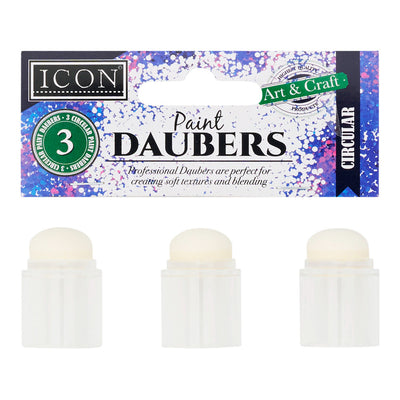 Icon Paint Daubers - Circular - Pack of 3-Daubers & Blenders-Icon|Stationery Superstore UK