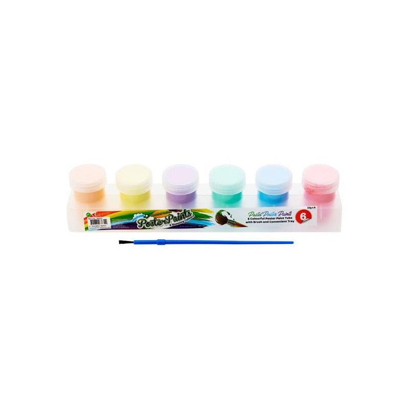 World of Colour Pastel Poster Paints - Pack of 6-Paint Sets-World of Colour|Stationery Superstore UK