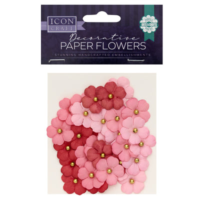 Icon Decorative Paper Flowers - Pink - Pack of 30-Decorative Paper-Icon|Stationery Superstore UK
