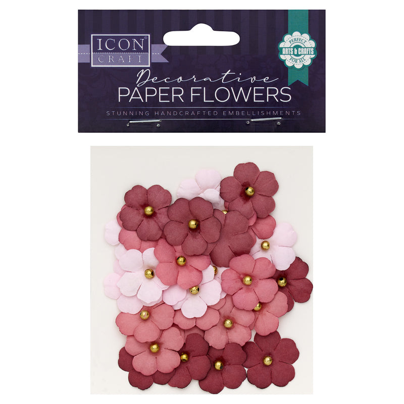Icon Decorative Paper Flowers - Red - Pack of 30-Decorative Paper-Icon|Stationery Superstore UK