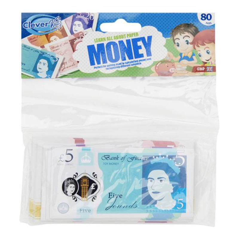 Clever Kidz Paper British Pound Sterling Money Set - Pack of 80-Educational Games-Clever Kidz|Stationery Superstore UK