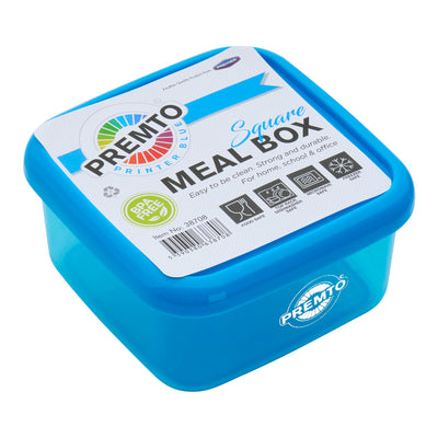 Premto Square BPA Free Meal Box - Microwave Safe - Printer Blue-Lunch Boxes-Premto|Stationery Superstore UK