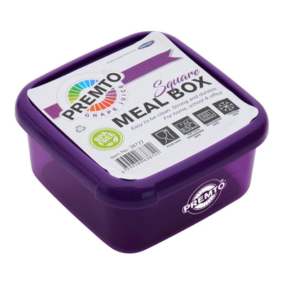 Premto Square BPA Free Meal Box - Microwave Safe - Grape Juice Purple-Lunch Boxes-Premto|Stationery Superstore UK