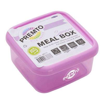 Premto Square BPA Free Meal Box - Microwave Safe - Pastel - Wild Orchid-Lunch Boxes-Premto|Stationery Superstore UK
