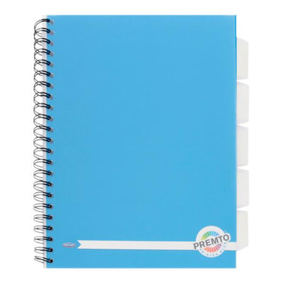 Premto A4 5 Subject Project Book - 250 Pages - Printer Blue-Subject & Project Books-Premto|Stationery Superstore UK