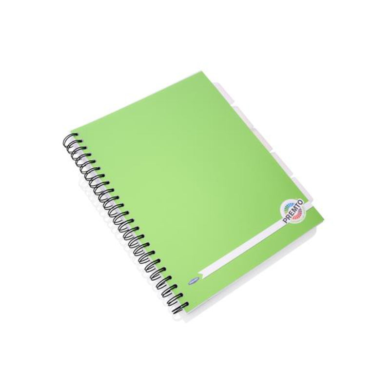 Premto A4 5 Subject Project Book - 250 Pages - Caterpillar Green-Subject & Project Books-Premto|Stationery Superstore UK