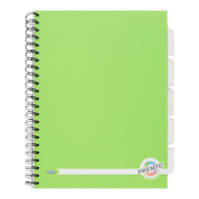 Premto A4 5 Subject Project Book - 250 Pages - Caterpillar Green-Subject & Project Books-Premto|Stationery Superstore UK