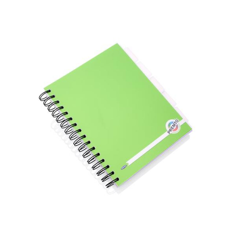 Premto A5 5 Subject Project Book - 250 Pages - Caterpillar Green-Subject & Project Books-Premto|Stationery Superstore UK