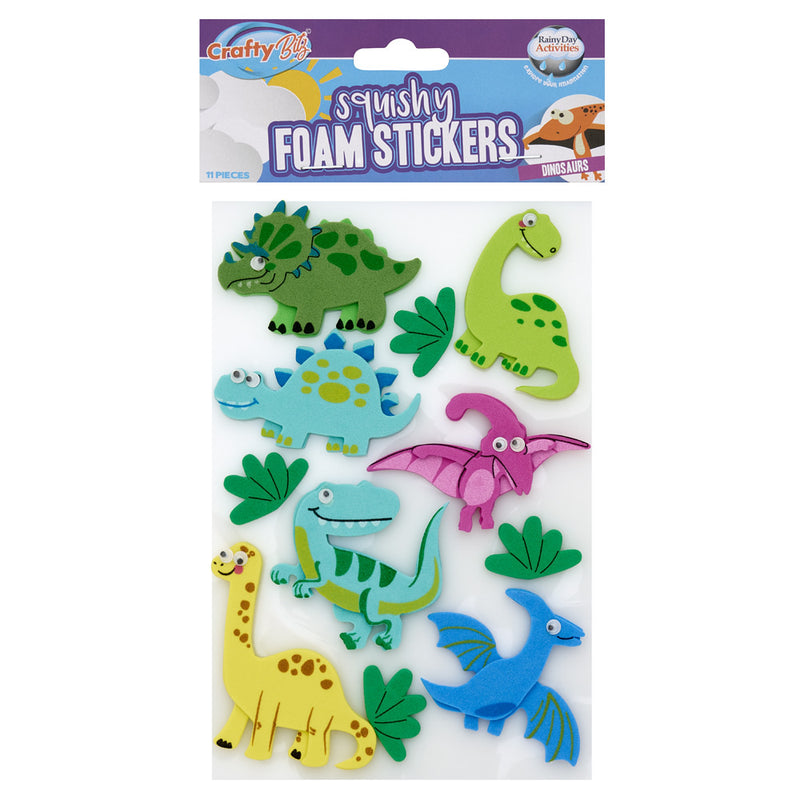 Crafty Bitz Squishy Foam Stickers - Dinosaurs - Pack of 11-Foam Stickers-Crafty Bitz|Stationery Superstore UK