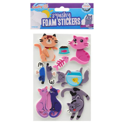 Crafty Bitz Squishy Foam Stickers - Cats2- Pack of 11-Foam Stickers-Crafty Bitz|Stationery Superstore UK