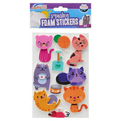 Crafty Bitz Squishy Foam Stickers - Cats 1- Pack of 11-Foam Stickers-Crafty Bitz|Stationery Superstore UK
