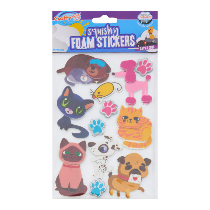 Crafty Bitz Squishy Foam Stickers - Cats And Dogs 1 - Pack of 11-Foam Stickers-Crafty Bitz|Stationery Superstore UK