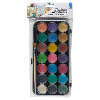 World of Colour Watercolour Art Set Pearlescent - 21 pieces-Paint Sets-World of Colour|Stationery Superstore UK