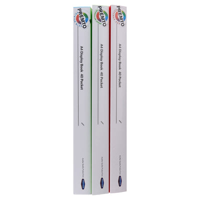 Premto A4 Pocket Display Book - 40 Pockets - Pack of 3-Display Books-Premto|Stationery Superstore UK