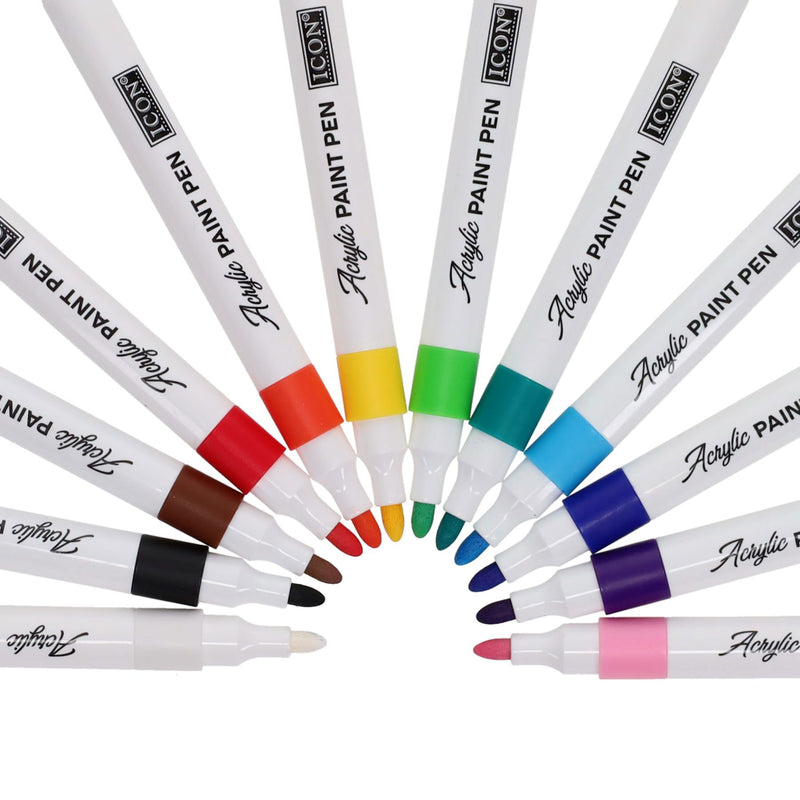 Icon Acrylic Paint Pens - Pack of 12
