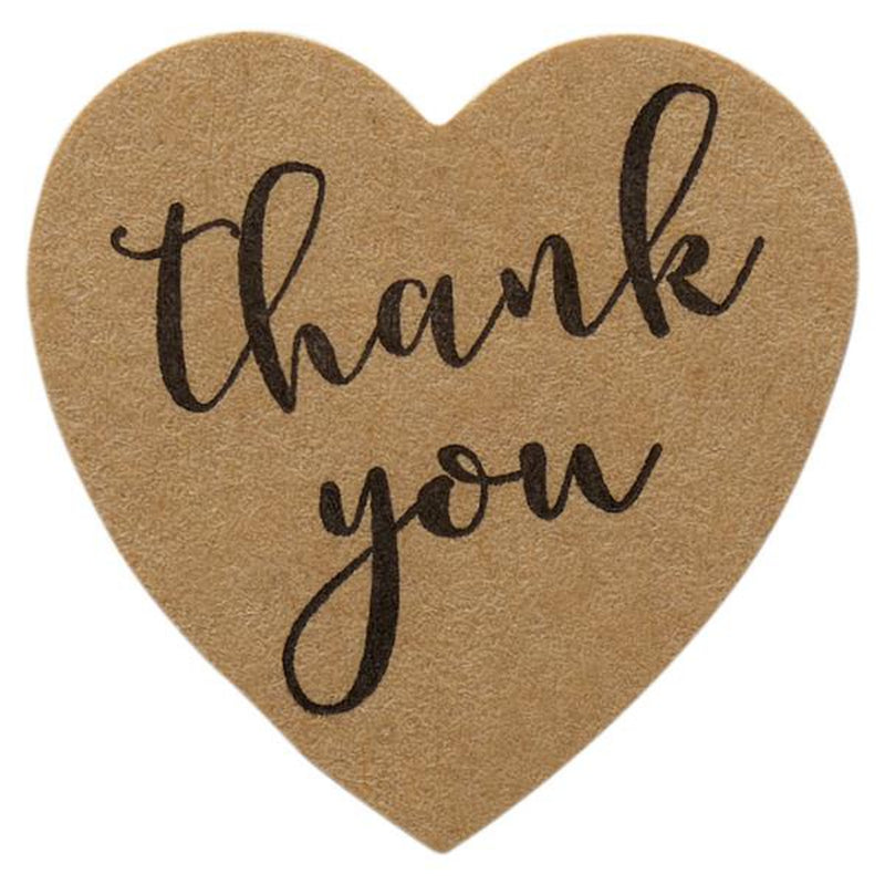 Icon Occasions Stickers Thank You - 500 pieces Brown