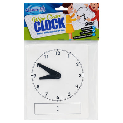Clever Kidz Wipe Clean Clock-Educational Games-Clever Kidz|Stationery Superstore UK