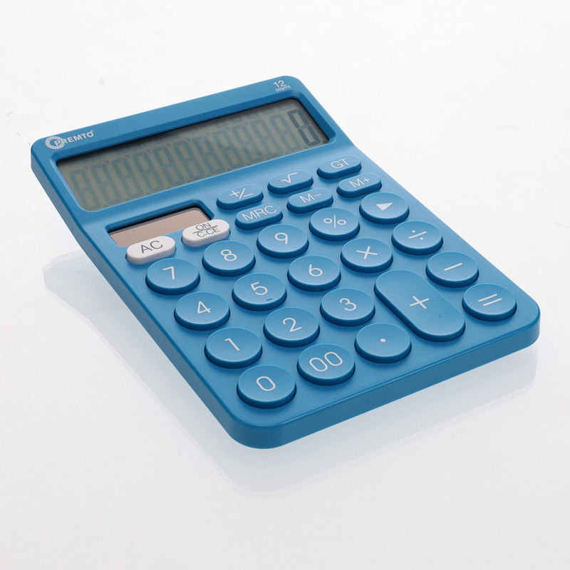 Premto Desktop Calculator Maths Essentials - Printer Blue-Calculators-Premto|Stationery Superstore UK