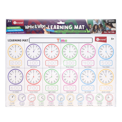 Ormond Learning Mat - Tell the Time-Educational Games-Ormond|Stationery Superstore UK