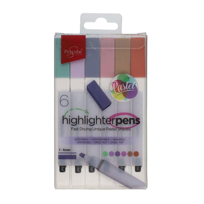 Pro:Scribe Pastel Highlighter Pens - Pack of 6-Highlighters-Pro:Scribe|Stationery Superstore UK