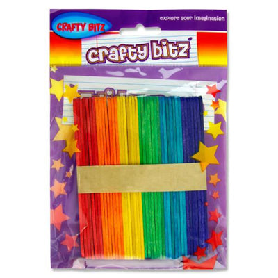 Crafty Bitz Lollipop Sticks - Coloured - Pack of 42-Lollipop & Match Sticks-Crafty Bitz|Stationery Superstore UK