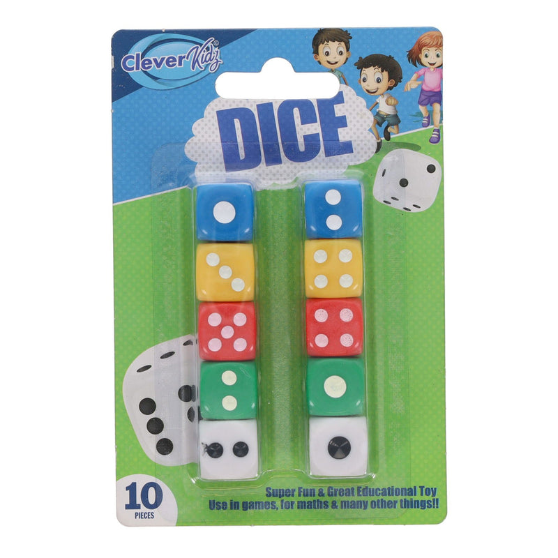 clever-kidz-dice-5-assorted-pack-of-10|Stationery Superstore UK