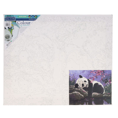 Icon Paint By Numbers Canvas - 300x250mm- Sleepy Panda-Colour-in Canvas-Icon|Stationery Superstore UK