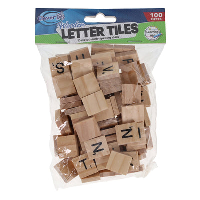 Clever Kidz Wooden Letter Tiles - Pack of 100-Educational Games-Clever Kidz|Stationery Superstore UK