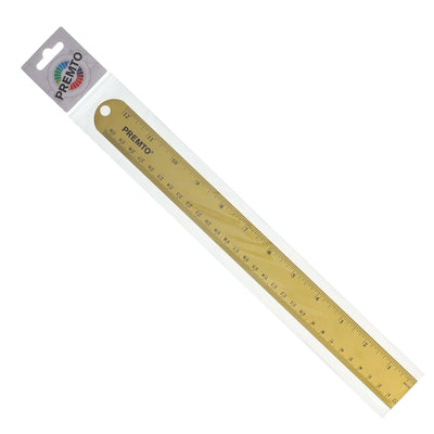 Premto S1 Aluminium Ruler 30cm - Sunshine Yellow-Rulers-Premto|Stationery Superstore UK