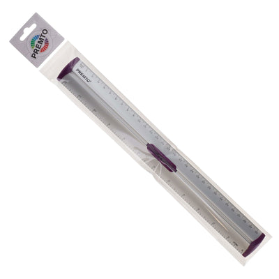 Premto S1 Aluminum Ruler With Grip 30cm - Grape Juice-Rulers-Premto|Stationery Superstore UK