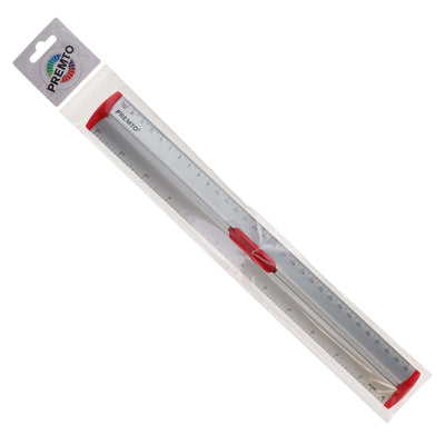 Premto S1 Aluminum Ruler With Grip 30cm - Ketchup Red-Rulers-Premto|Stationery Superstore UK