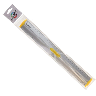 Premto S1 Aluminum Ruler With Grip 30cm - Sunshine Yellow-Rulers-Premto|Stationery Superstore UK