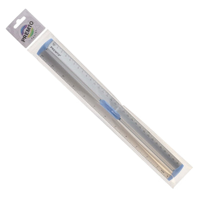 Premto Pastel Aluminum Ruler With Grip 30cm - Cornflower Blue-Rulers-Premto|Stationery Superstore UK