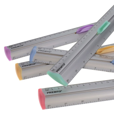 Premto Pastel Aluminum Ruler With Grip 30cm - Mint Magic-Rulers-Premto|Stationery Superstore UK