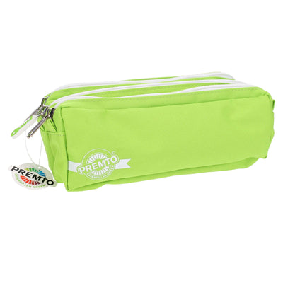 Premto 3 Pocket Pencil Case - Caterpillar Green-Pencil Cases-Premto|Stationery Superstore UK