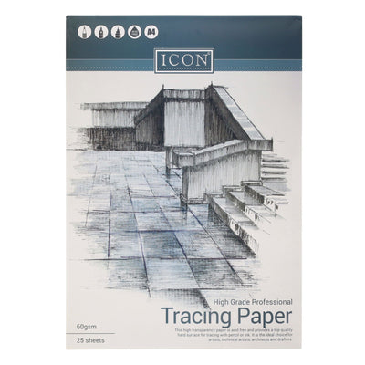 Icon A4 Tracing Paper Pad - 65gsm - 25 Sheets-Drawing & Painting Paper-Icon|Stationery Superstore UK