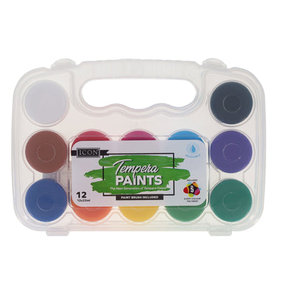 Icon Tempera Paint Set - 12 x 22ml-Paint Sets-Icon|Stationery Superstore UK