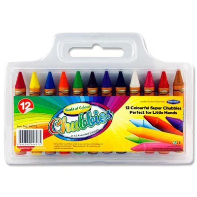 World of Colour Jumbo Chubbies Crayons - Pack of 12-Crayons-World of Colour|Stationery Superstore UK